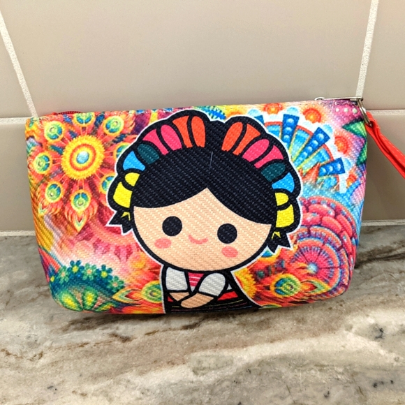 Unbranded Handbags - NWOT Frida Kahlo Cartoon Cosmetic Travel Makeup Bag